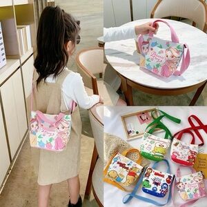 Cute Disney Princess Kids Canvas Bags.Cross Body Hand pull Adorable Light weight